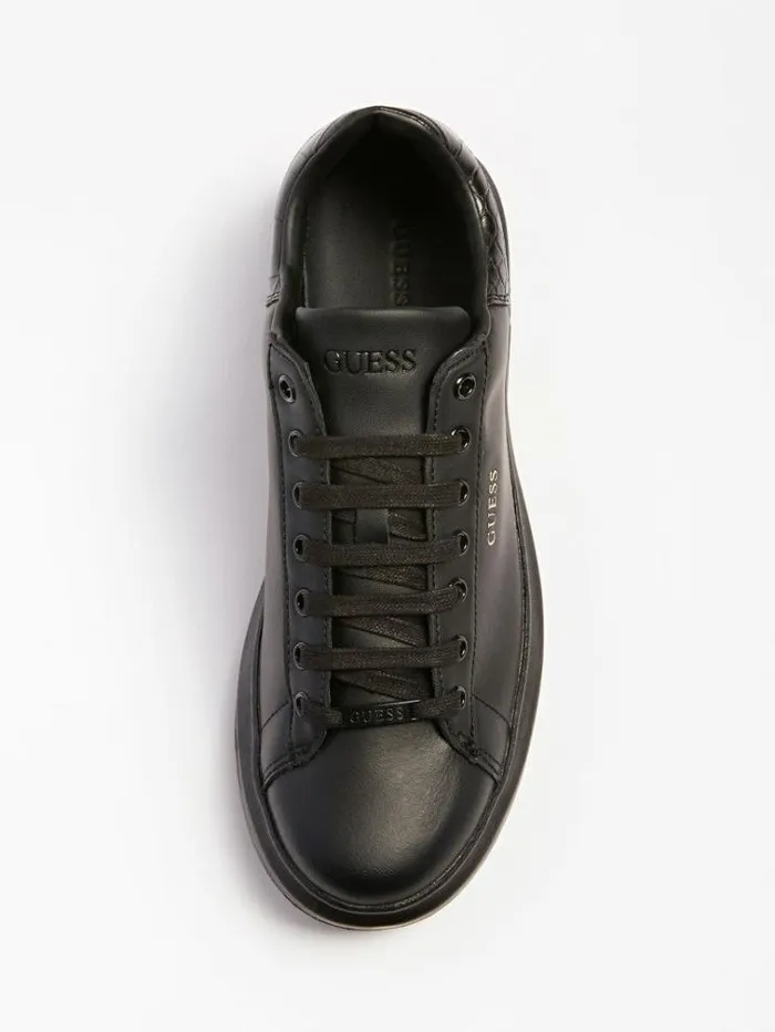 Women Vibo Mixed Leather Sneaker Black Guess Sneakers