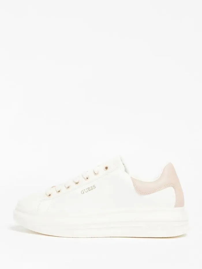 Women Vibo Mixed Leather Sneaker Pink Guess Sneakers