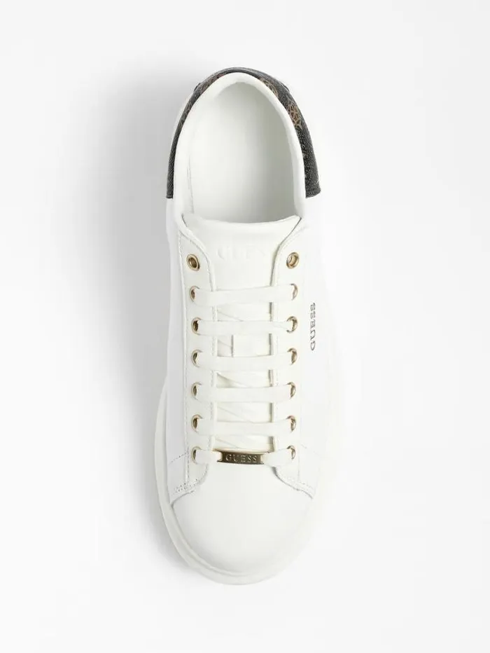 Women Vibo Mixed Leather Sneaker White Guess Sneakers