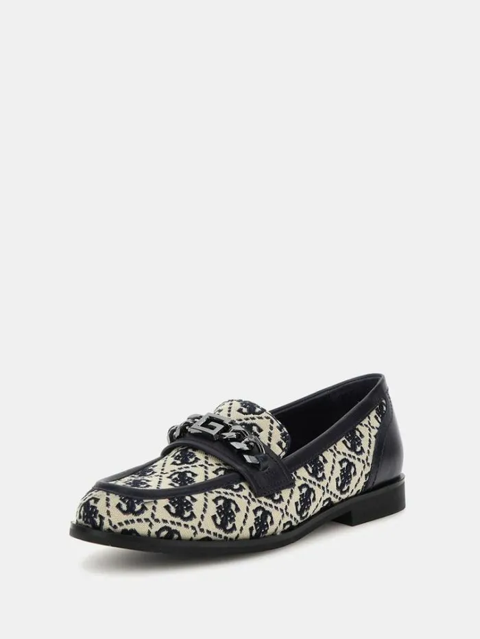 Women Victer 4g Logo Loafers Blue Multi Guess Flat Shoes