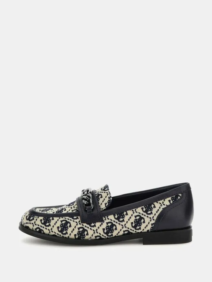 Women Victer 4g Logo Loafers Blue Multi Guess Flat Shoes