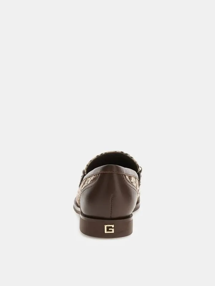 Women Victer 4g Logo Loafers Brown Multi Guess Flat Shoes