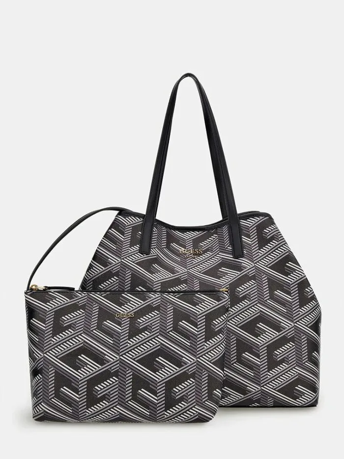 Women Vikky G Cube Logo Shopper Black Multi Guess Shoppers
