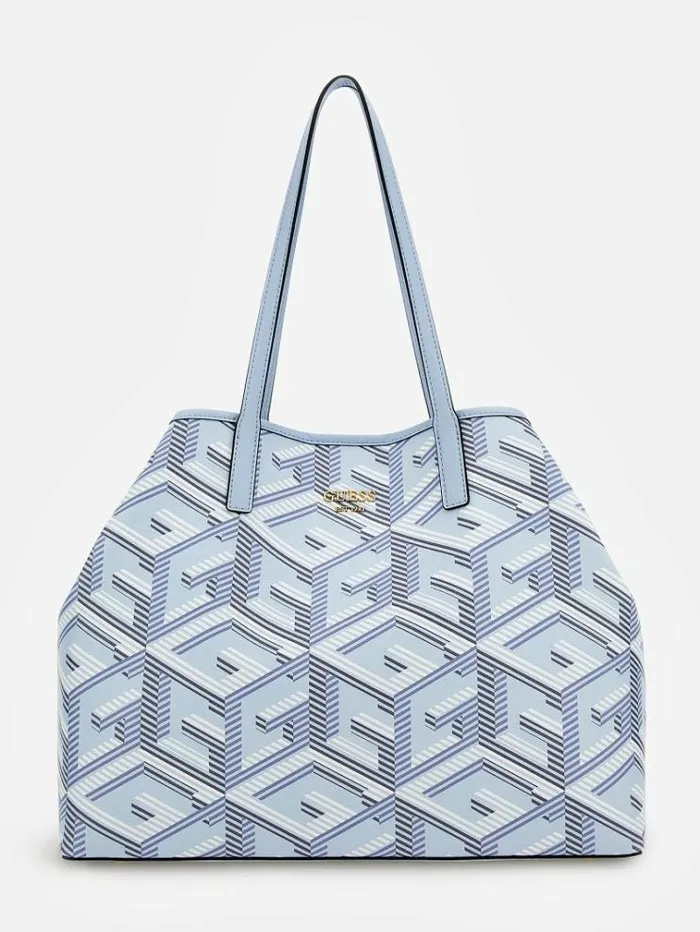 Women Vikky G Cube Logo Shopper Blue Multi Guess Shoppers