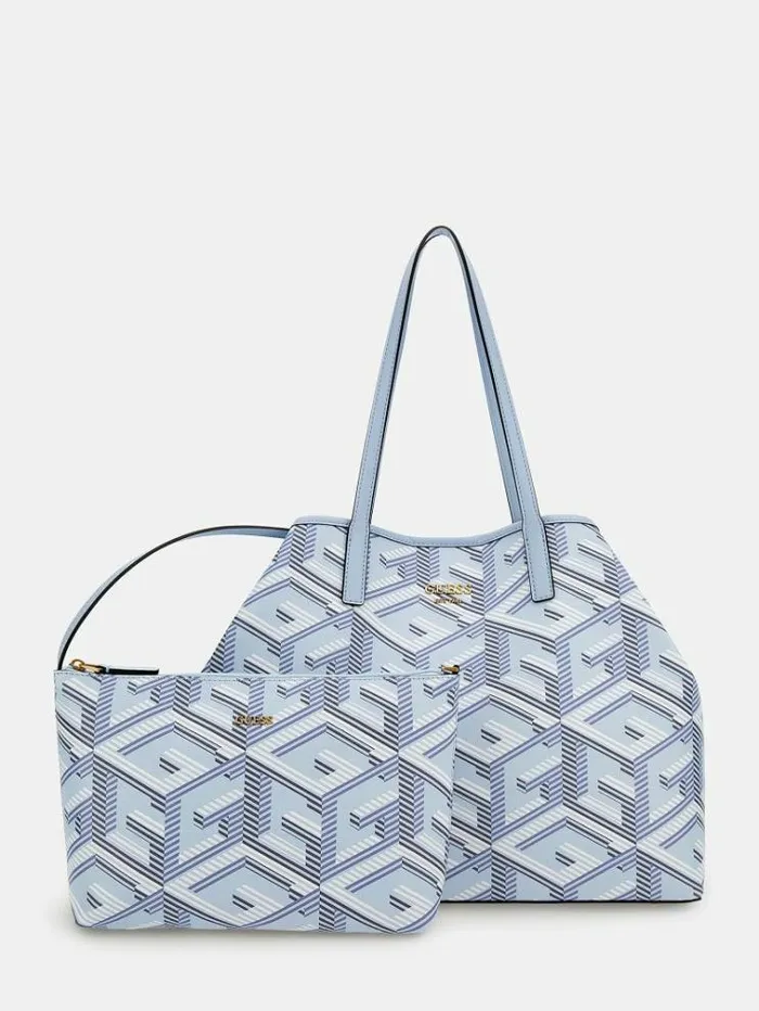 Women Vikky G Cube Logo Shopper Blue Multi Guess Shoppers