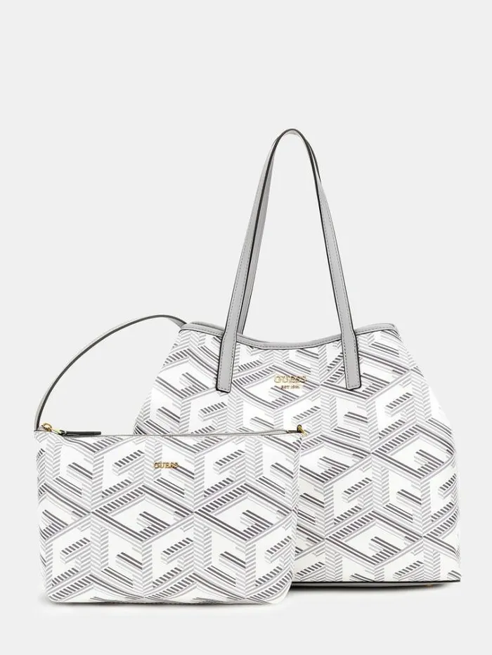 Women Vikky G Cube Logo Shopper Grey Multi Guess Shoppers