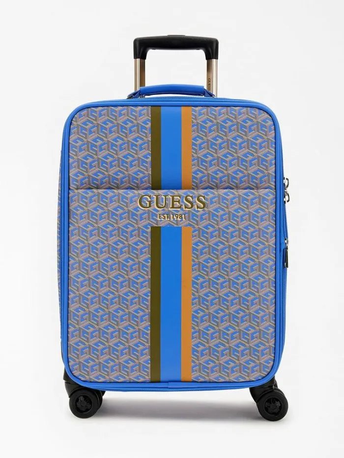 Women Vikky G Cube Logo Trolley Blue Multi Guess Travel Bags