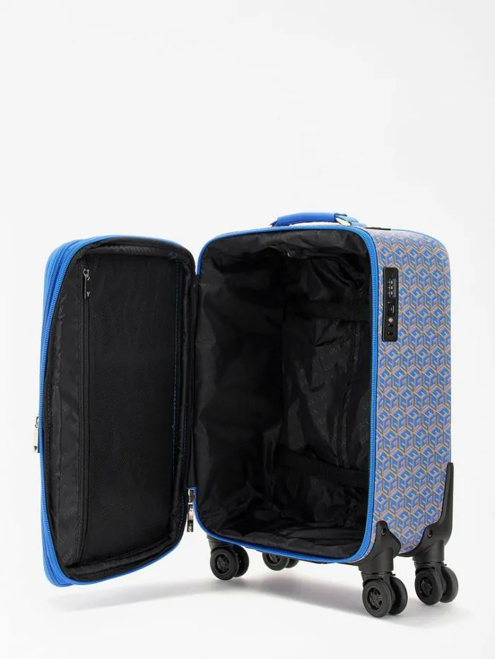 Women Vikky G Cube Logo Trolley Blue Multi Guess Travel Bags