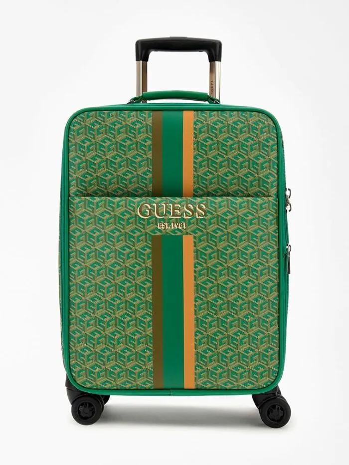 Women Vikky G Cube Logo Trolley Green Multi Guess Travel Bags