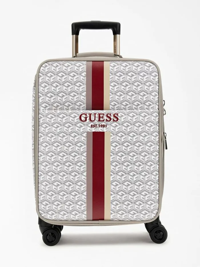 Women Vikky G Cube Logo Trolley Grey Multi Guess Travel Bags