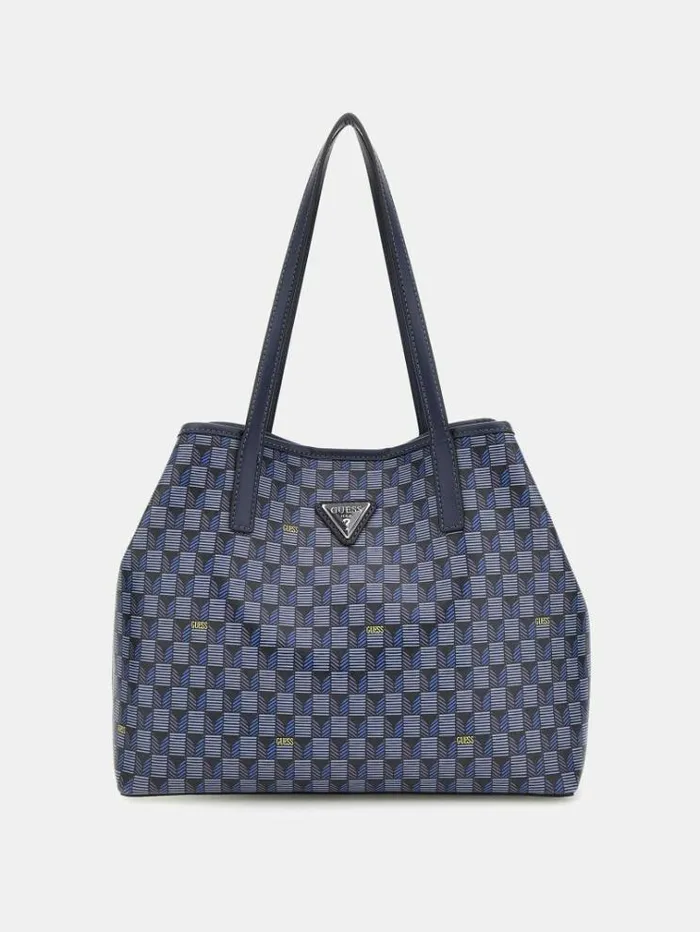 Women Vikky Geometricprint Shoulder Bag Blue Multi Guess Shoulder Bags