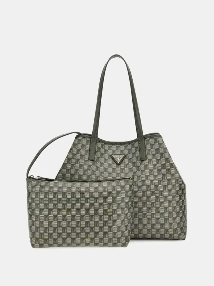 Women Vikky Geometricprint Tote Green Multi Guess Shoppers