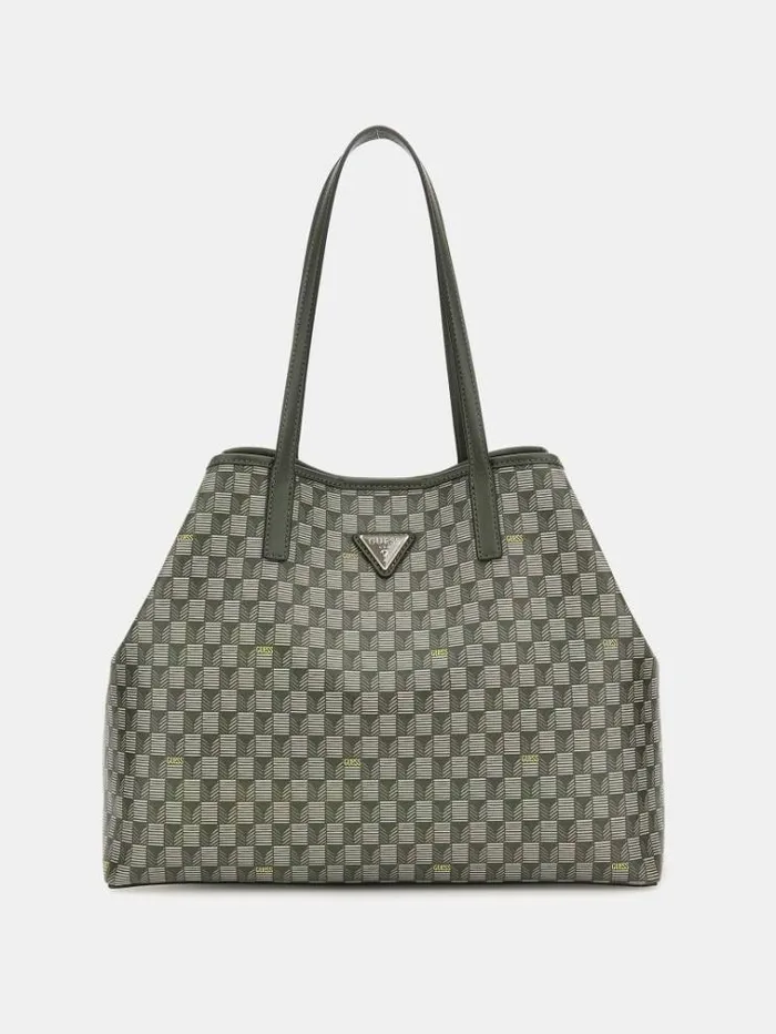 Women Vikky Geometricprint Tote Green Multi Guess Shoppers