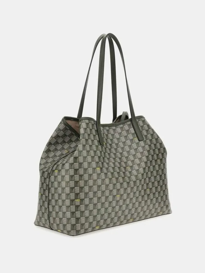 Women Vikky Geometricprint Tote Green Multi Guess Shoppers