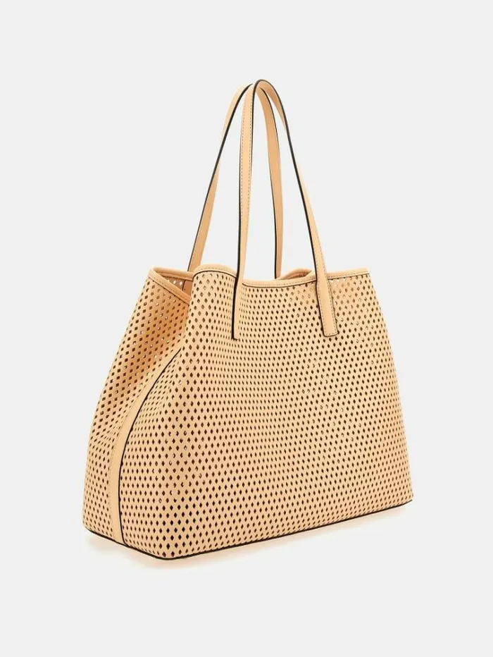 Women Vikky Perforated Shopper Beige Guess Shoppers