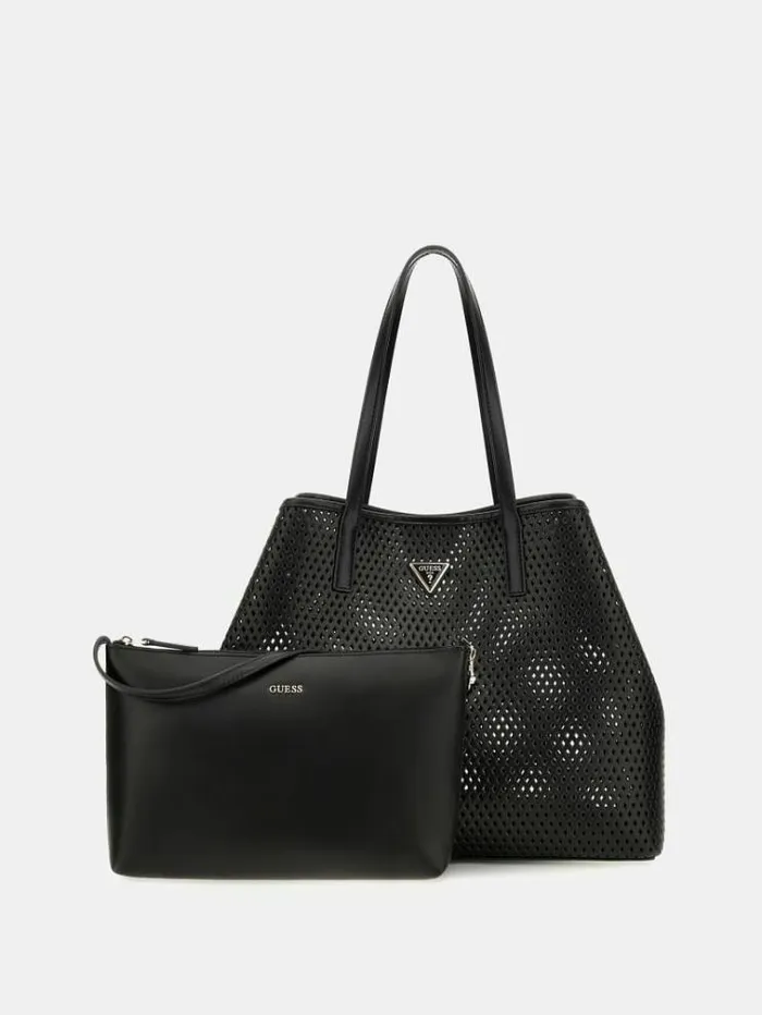 Women Vikky Perforated Shopper Black Guess Shoppers