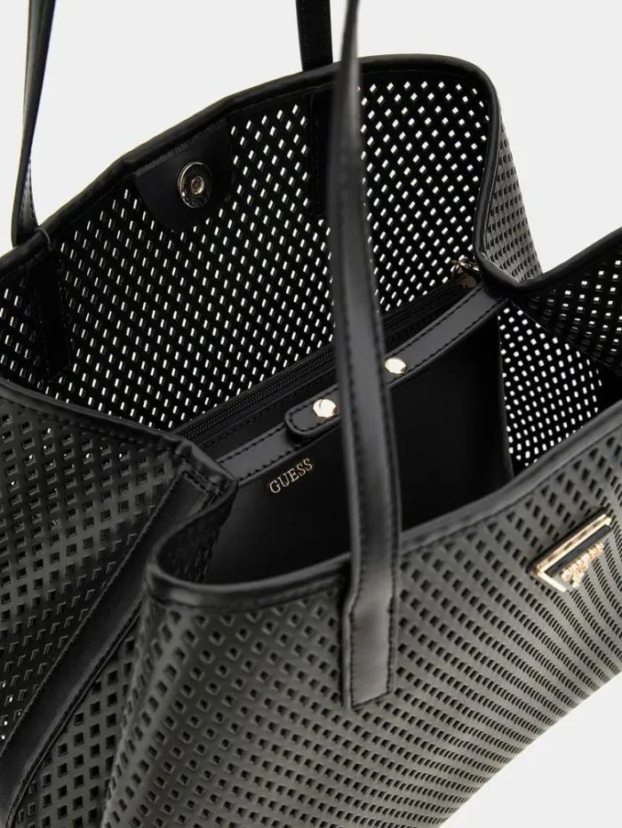 Women Vikky Perforated Shopper Black Guess Shoppers