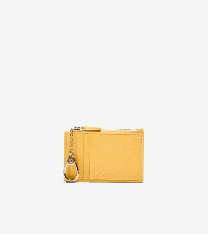 Women Wallets and Wristlets Cole Haan Card Case With Zip Sunset Gold