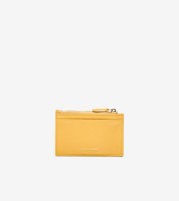 Women Wallets and Wristlets Cole Haan Card Case With Zip Sunset Gold