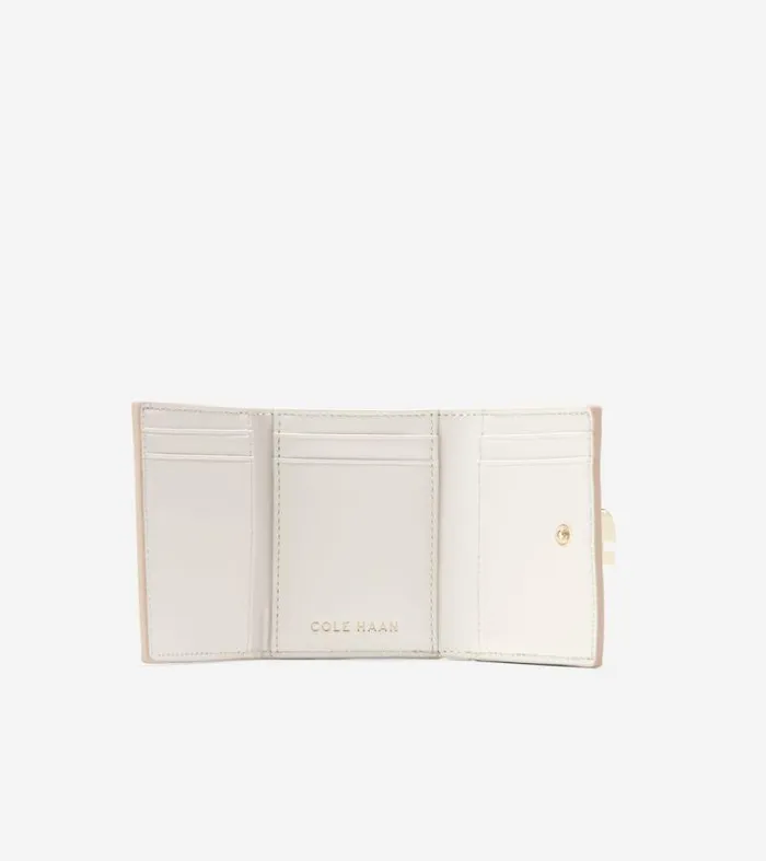 Women Wallets and Wristlets Cole Haan Essential Compact Wallet Sand Dollarivory