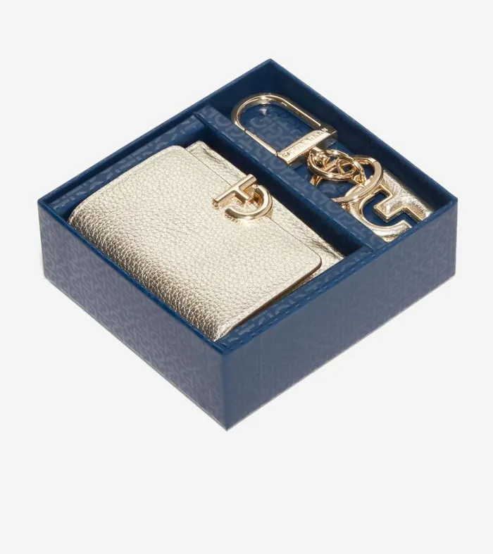 Women Wallets and Wristlets Cole Haan Essential Wallet Gift Set Gold