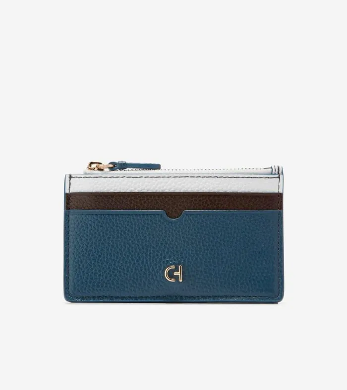 Women Wallets and Wristlets Cole Haan Essential Zip Card Case Blue Wing Tealdark Chocolateoptic White Women Wallets and Wristlets Cole Haan Essential Zip Card Case Blue Wing Tealdark Chocolateoptic White