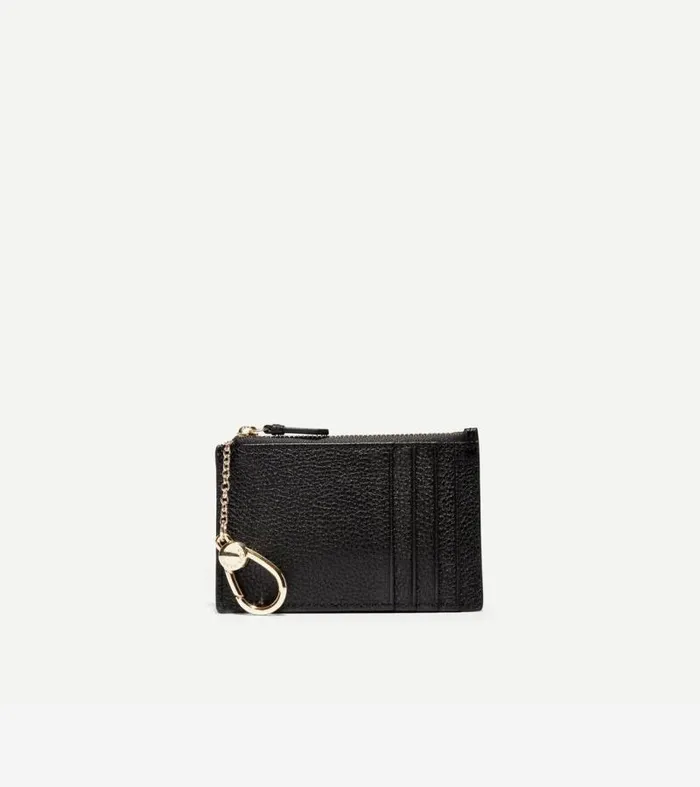Women Wallets and Wristlets Cole Haan GRANDSERIES Card Case With Zip Black Pebbled Leather Women Wallets and Wristlets Cole Haan GRANDSERIES Card Case With Zip Black Pebbled Leather