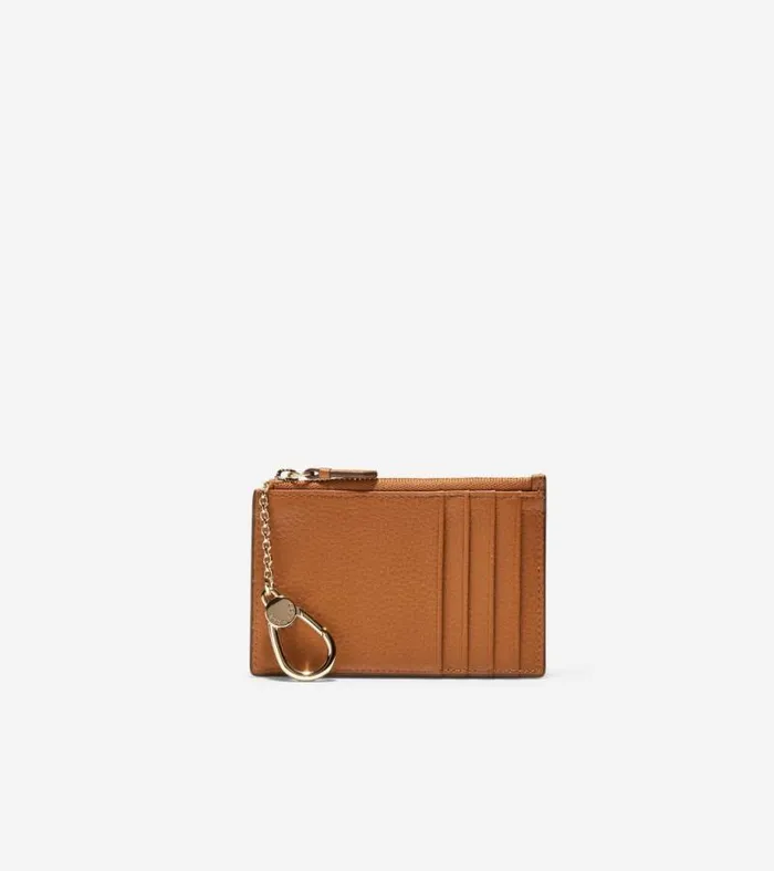 Women Wallets and Wristlets Cole Haan GRANDSERIES Card Case With Zip British Tan Pebbled Leather Women Wallets and Wristlets Cole Haan GRANDSERIES Card Case With Zip British Tan Pebbled Leather