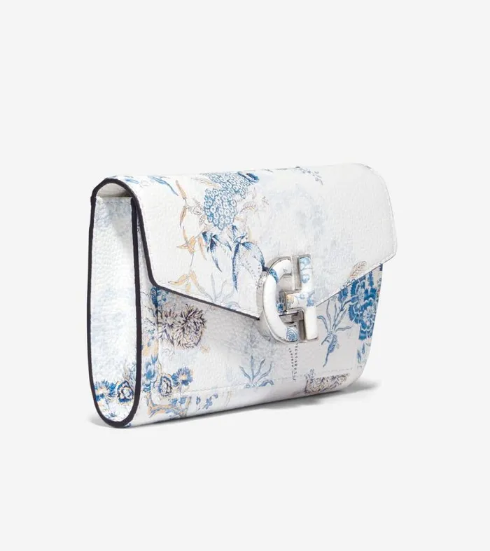 Women Wallets and Wristlets Cole Haan Oversized Closure Phone Case Blue Toile Pheasant Print