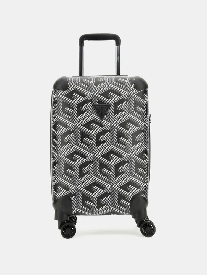 Women Wilder G Cube Logo Trolley Black Multi Guess Travel Bags