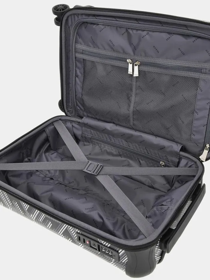 Women Wilder G Cube Logo Trolley Black Multi Guess Travel Bags