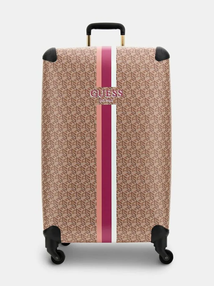 Women Wilder G Cube Logo Trolley Multi Beige Guess Travel Bags