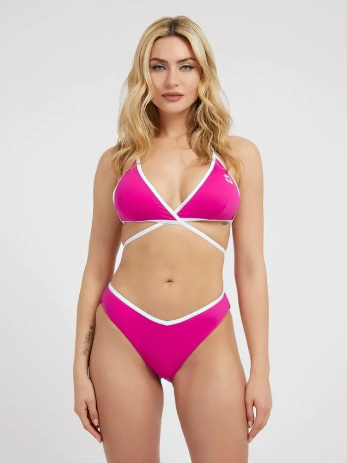 Women Wrap Triangle Bikini Bra Fuchsia Guess Beachwear