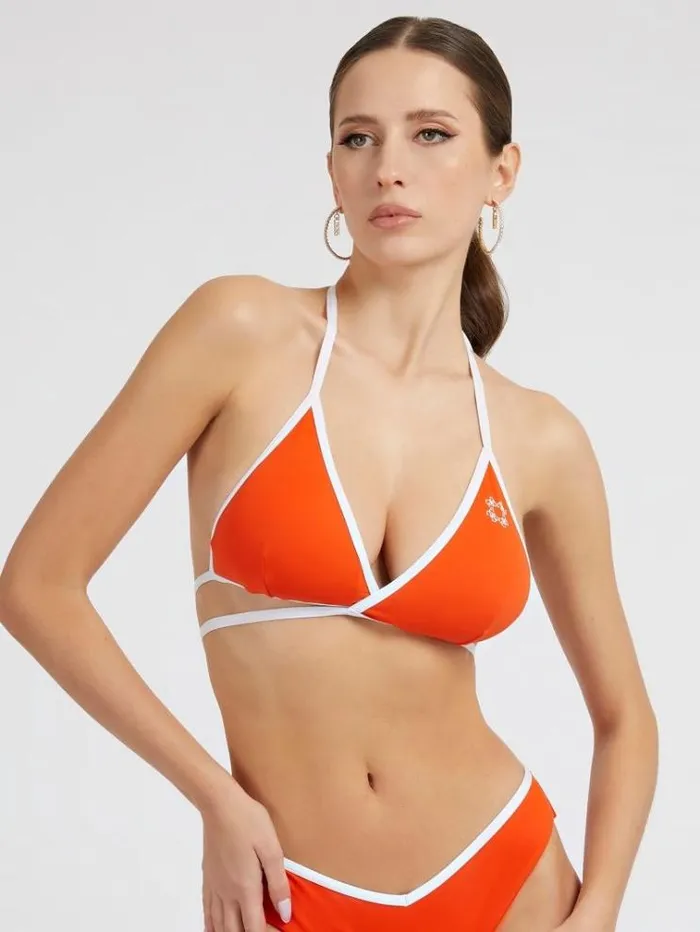 Women Wrap Triangle Bikini Bra Orange Guess Beachwear