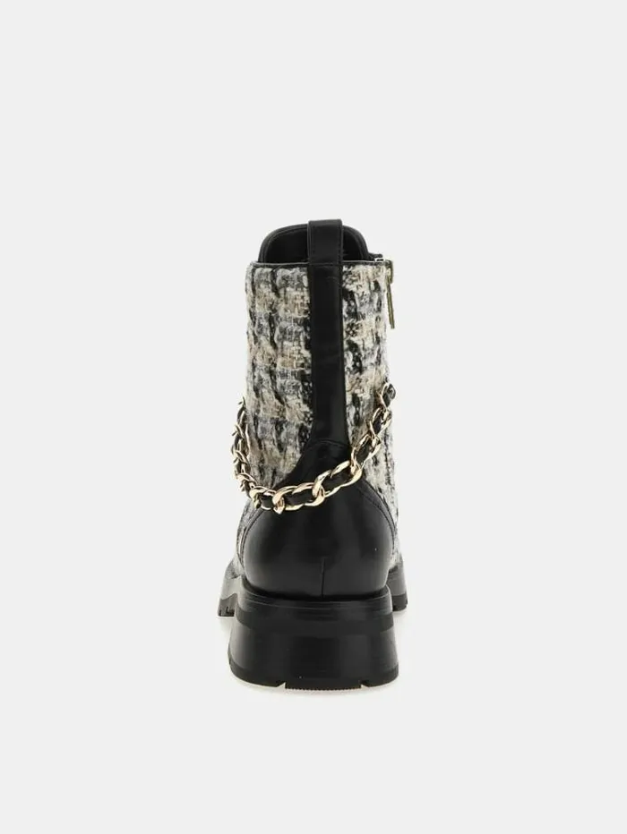 Women Xena Tweed Combat Boots Multicolor Pattern Guess Boots And Booties