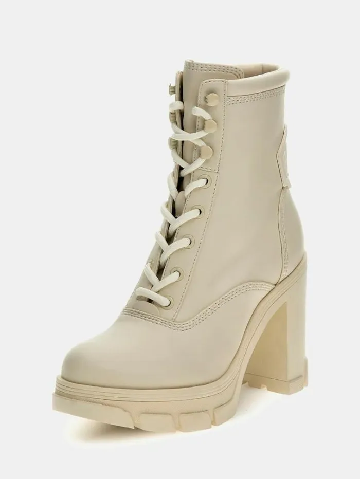 Women Xennia Faux Leather Low Boots Multi Beige Guess Boots And Booties