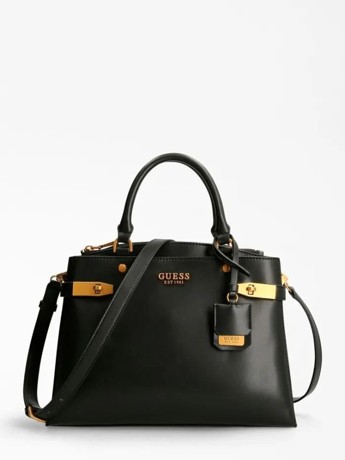 Women Zadie Charm Handbag Black Guess Handbags