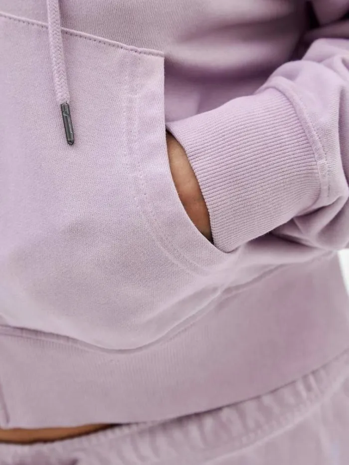 Women Zipped Small Triangle Logo Sweatshirt Lilac Guess Knitwear And Sweatshirts